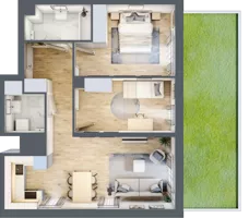 3 pokoje, mieszkanie 63,76 m², parter, oferta nr AM04, Nowa Drożdżownia - Etap II, Kraków, Bieżanów-Prokocim, ul. Drożdżowa 5