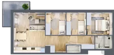 4 pokoje, mieszkanie 67,03 m², piętro 1, oferta nr AM1/7, Nowa Drożdżownia - Etap II, Kraków, Bieżanów-Prokocim, ul. Drożdżowa 5