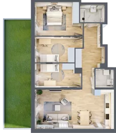 4 pokoje, mieszkanie 84,95 m², parter, oferta nr AM05, Nowa Drożdżownia - Etap II, Kraków, Bieżanów-Prokocim, ul. Drożdżowa 5