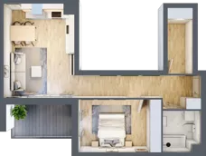 2 pokoje, mieszkanie 54,06 m², piętro 1, oferta nr BM1/4, Nowa Drożdżownia - Etap II, Kraków, Bieżanów-Prokocim, ul. Drożdżowa 5