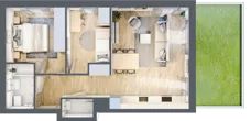 3 pokoje, mieszkanie 52,72 m², parter, oferta nr BM0/1, Nowa Drożdżownia - Etap II, Kraków, Bieżanów-Prokocim, ul. Drożdżowa 5