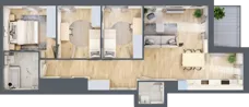 4 pokoje, mieszkanie 75,35 m², piętro 1, oferta nr BM1/1, Nowa Drożdżownia - Etap II, Kraków, Bieżanów-Prokocim, ul. Drożdżowa 5