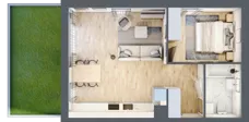 2 pokoje, mieszkanie 44,90 m², parter, oferta nr BM0/7, Nowa Drożdżownia - Etap II, Kraków, Bieżanów-Prokocim, ul. Drożdżowa 5