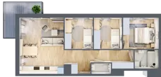 4 pokoje, mieszkanie 66,98 m², piętro 1, oferta nr BM1/6, Nowa Drożdżownia - Etap II, Kraków, Bieżanów-Prokocim, ul. Drożdżowa 5