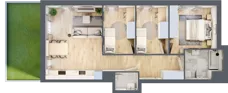 4 pokoje, mieszkanie 68,85 m², parter, oferta nr CM0/1, Nowa Drożdżownia - Etap II, Kraków, Bieżanów-Prokocim, ul. Drożdżowa 5