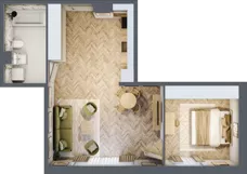 2 pokoje, mieszkanie 54,32 m², parter, oferta nr 4.1, Nowe Zabrze, Zabrze, Centrum Północ, ul. Koźlika