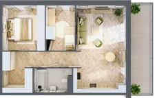 3 pokoje, mieszkanie 61,41 m², piętro 2, oferta nr 4.20, Nowe Zabrze, Zabrze, Centrum Północ, ul. Koźlika