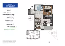 2 pokoje, mieszkanie 42,09 m², piętro 1, oferta nr 21.12, Osiedle Albatrosów II, Kraków, Podgórze, Rybitwy, ul. Albatrosów 21
