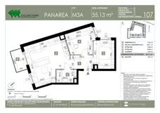 3 pokoje, mieszkanie 55,13 m², piętro 1, oferta nr 107, Panarea, Warszawa, Ursus, ul. Ryżowa