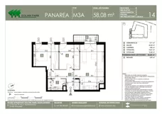 3 pokoje, mieszkanie 58,08 m², piętro 4, oferta nr 14, Panarea, Warszawa, Ursus, ul. Ryżowa