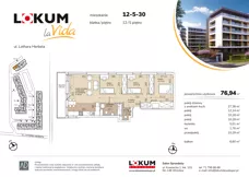 4 pokoje, mieszkanie 76,76 m², piętro 5, oferta nr 12-5-30, Lokum la Vida Etap II, Wrocław, Sołtysowice, ul. Lothara Herbsta
