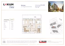 3 pokoje, mieszkanie 51,64 m², piętro 4, oferta nr F1-4-40, Lokum Porto Etap VI, Wrocław, Szczepin, ul. Długa/Gnieźnieńska