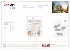 2 pokoje, mieszkanie 37,38 m², piętro 2, oferta nr F1-2-21, Lokum Porto Etap VI, Wrocław, Szczepin, ul. Długa/Gnieźnieńska