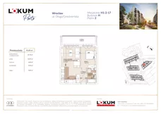 2 pokoje, mieszkanie 41,07 m², piętro 2, oferta nr H1-2-17, Lokum Porto Etap VI, Wrocław, Szczepin, ul. Długa/Gnieźnieńska
