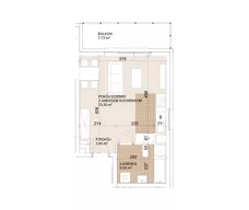 1 pokój, mieszkanie 33,33 m², piętro 1, oferta nr E1-1-19, Lokum Porto Etap VI, Wrocław, Szczepin, ul. Długa/Gnieźnieńska