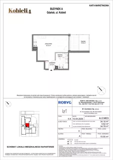 1 pokój, mieszkanie 34,16 m², parter, oferta nr A.0M03, KOBIELI 4, Gdańsk, Brzeźno, ul. Bogumiła Kobieli / Gdańska