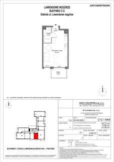 1 pokój, mieszkanie 30,73 m², piętro 1, oferta nr C12.1M06, Lawendowe Wzgórza, Gdańsk, Jasień, ul. Lawendowe Wzgórze