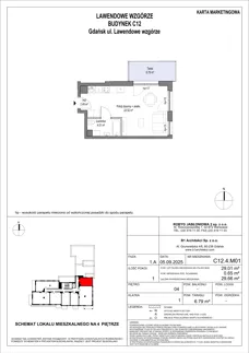 1 pokój, mieszkanie 29,01 m², piętro 4, oferta nr C12.4M01, Lawendowe Wzgórza, Gdańsk, Jasień, ul. Lawendowe Wzgórze
