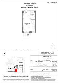 1 pokój, mieszkanie 30,73 m², piętro 1, oferta nr C12.1M06, Lawendowe Wzgórza, Gdańsk, Jasień, ul. Lawendowe Wzgórze