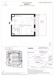 1 pokój, mieszkanie 37,12 m², parter, oferta nr J.0M11, Nadmotławie Apartments Budynek J, Gdańsk, Śródmieście, ul. Sienna Grobla