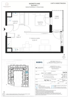 2 pokoje, mieszkanie 41,19 m², piętro 5, oferta nr J.5M28, Nadmotławie Apartments Budynek J, Gdańsk, Śródmieście, ul. Sienna Grobla