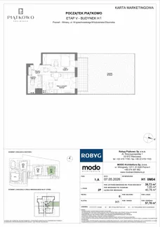 2 pokoje, mieszkanie 40,05 m², piętro 1, oferta nr H1.1M04, Piątkowo Residence, Poznań, Piątkowo, Piątkowo, ul. Wojciechowskiego