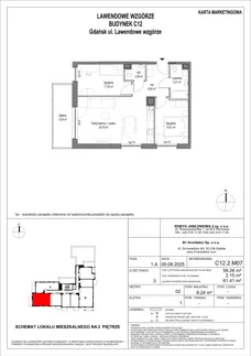 3 pokoje, mieszkanie 59,26 m², piętro 2, oferta nr C12.2M07, Lawendowe Wzgórza, Gdańsk, Jasień, ul. Lawendowe Wzgórze