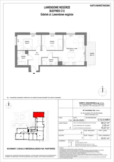 3 pokoje, mieszkanie 68,21 m², parter, oferta nr C12.0M01, Lawendowe Wzgórza, Gdańsk, Jasień, ul. Lawendowe Wzgórze
