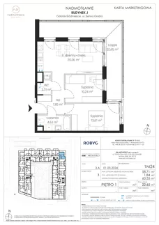 3 pokoje, mieszkanie 58,71 m², piętro 1, oferta nr J.1M24, Nadmotławie Apartments Budynek J, Gdańsk, Śródmieście, ul. Sienna Grobla