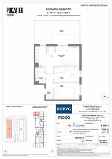 3 pokoje, mieszkanie 59,40 m², parter, oferta nr F.0M11, Początek Piątkowo Budynek F, Poznań, Piątkowo, ul. Wojciechowskiego