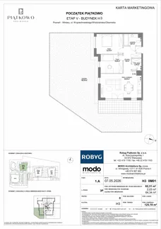 3 pokoje, mieszkanie 62,31 m², parter, oferta nr H3.0M01, Piątkowo Residence, Poznań, Piątkowo, Piątkowo, ul. Wojciechowskiego