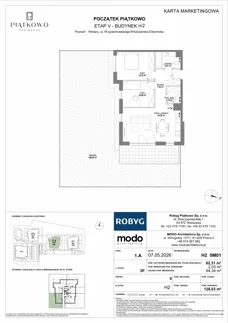 3 pokoje, mieszkanie 62,31 m², parter, oferta nr H2.0M01, Piątkowo Residence, Poznań, Piątkowo, Piątkowo, ul. Wojciechowskiego