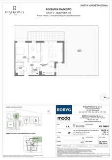 3 pokoje, mieszkanie 68,20 m², piętro 1, oferta nr H2.1M03, Piątkowo Residence, Poznań, Piątkowo, Piątkowo, ul. Wojciechowskiego