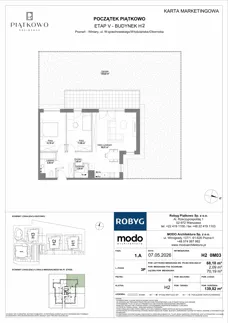 3 pokoje, mieszkanie 68,20 m², piętro 1, oferta nr H2.1M03, Piątkowo Residence, Poznań, Piątkowo, Piątkowo, ul. Wojciechowskiego