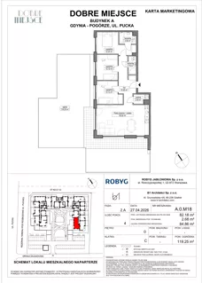 4 pokoje, mieszkanie 82,18 m², piętro 1, oferta nr A.1M20, Dobre Miejsce, Gdynia, Pogórze, Pogórze, ul. Pucka