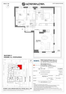 4 pokoje, mieszkanie 116,34 m², piętro 6, oferta nr I1.6M16, Nowa Wałowa I1, Gdańsk, Śródmieście, ul. Stępkarska / Wiosna Ludów