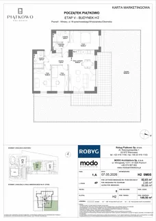 4 pokoje, mieszkanie 82,98 m², piętro 1, oferta nr H1.1M05, Piątkowo Residence, Poznań, Piątkowo, Piątkowo, ul. Wojciechowskiego