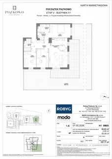 4 pokoje, mieszkanie 82,98 m², piętro 1, oferta nr H1.1M05, Piątkowo Residence, Poznań, Piątkowo, Piątkowo, ul. Wojciechowskiego