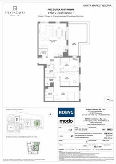 4 pokoje, mieszkanie 109,90 m², piętro 3, oferta nr H1.3M03, Piątkowo Residence, Poznań, Piątkowo, Piątkowo, ul. Wojciechowskiego