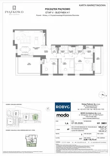 4 pokoje, mieszkanie 105,37 m², piętro 3, oferta nr H1.3M01, Piątkowo Residence, Poznań, Piątkowo, Piątkowo, ul. Wojciechowskiego