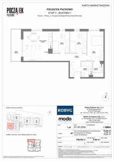 4 pokoje, mieszkanie 76,40 m², piętro 2, oferta nr I.2M04, Początek Piątkowo Budynek I, Poznań, Piątkowo, ul. Wojciechowskiego