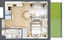 1 pokój, mieszkanie 33,84 m², parter, oferta nr C.0M04, Foresteria, Gdynia, Wielki Kack, Kacze Buki, ul. Bieszczadzka