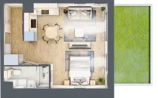 1 pokój, mieszkanie 34,67 m², parter, oferta nr C.0M07, Foresteria, Gdynia, Wielki Kack, Kacze Buki, ul. Bieszczadzka