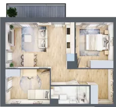 3 pokoje, mieszkanie 55,30 m², piętro 5, oferta nr C.5M03, Foresteria, Gdynia, Wielki Kack, Kacze Buki, ul. Bieszczadzka