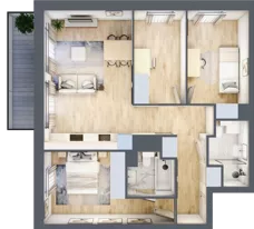 4 pokoje, mieszkanie 66,23 m², piętro 5, oferta nr C.5M02, Foresteria, Gdynia, Wielki Kack, Kacze Buki, ul. Bieszczadzka