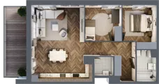 3 pokoje, mieszkanie 69,51 m², piętro 7, oferta nr E.7M09, Nowa Wałowa, Gdańsk, Śródmieście, ul. Stępkarska / Wiosna Ludów