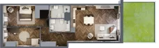 3 pokoje, mieszkanie 72,81 m², piętro 1, oferta nr E.1M09, Nowa Wałowa, Gdańsk, Śródmieście, ul. Stępkarska / Wiosna Ludów
