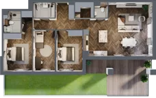 4 pokoje, mieszkanie 106,55 m², piętro 1, oferta nr E.1M18, Nowa Wałowa, Gdańsk, Śródmieście, ul. Stępkarska / Wiosna Ludów
