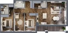 4 pokoje, mieszkanie 106,45 m², piętro 3, oferta nr E.3M01, Nowa Wałowa, Gdańsk, Śródmieście, ul. Stępkarska / Wiosna Ludów