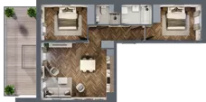 3 pokoje, mieszkanie 66,33 m², piętro 1, oferta nr E.1M19, Nowa Wałowa, Gdańsk, Śródmieście, ul. Stępkarska / Wiosna Ludów